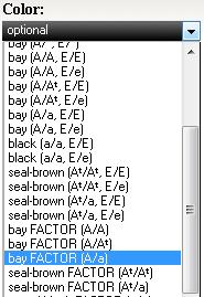 Example 2 bay horse: You have a bay horse out of a bay and by a black so you know it must be Aa but it can be Ee or EE.