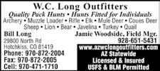 Domestic & Wild Game Processing and Retail Sales 928-368-4444 Jessica Petersen 3807 Porter Mountain Rd.