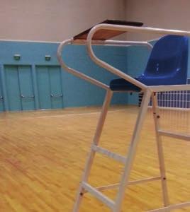 Order No. 60120 The badminton umpire chair is made from special extra sturdy aluminium profiles.
