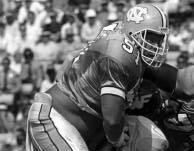 He won first-team All-Atlantic Coast Conference honors in 1987, 1988 and 1989 and became only the second offensive lineman in conference history to win three all-league honors (Virginia s Jim
