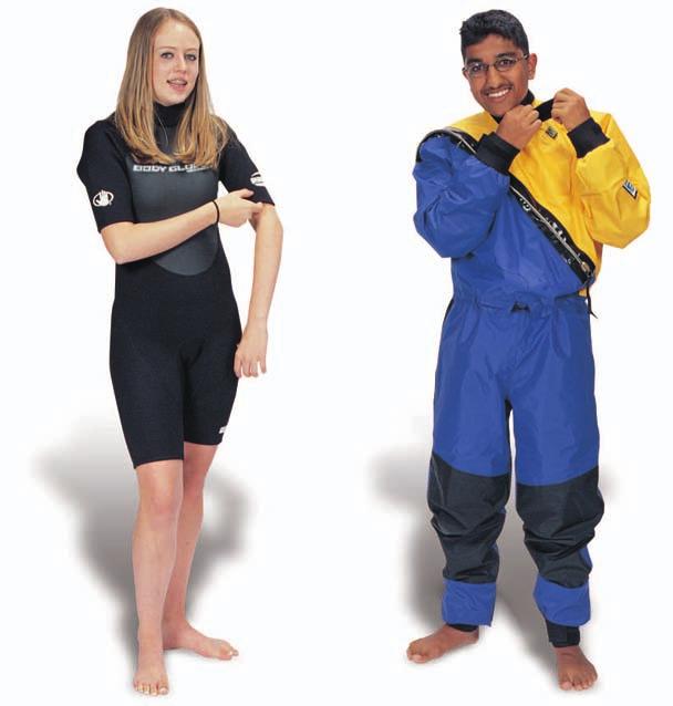 WATERCRAFT ADVENTURE SAFETY Shorty wet suit Dry suit Wet Suits and Dry Suits Cold water poses a real danger for kayakers, rafters, and canoeists, especially when they are likely to capsize or to be