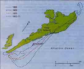 Hog Island, Virginia In 1933 a hurricane innundated the island killing the pine forest The