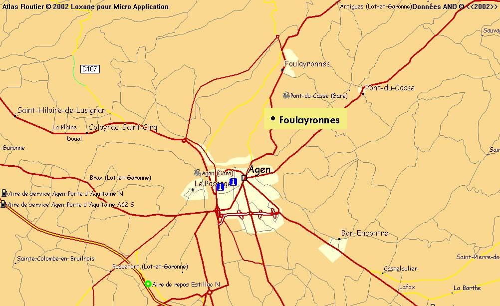 FOULAYRONNES, near Agen (Lot-et-Garonne - FRANCE), is located at one hour from two regional capitals which are Bordeaux and Toulouse.