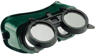 For such processes sufficient protection will usually be given by goggles fitted with the appropriate shade lens. Gas welding goggles should be used whenever gas welding, brazing or cutting.