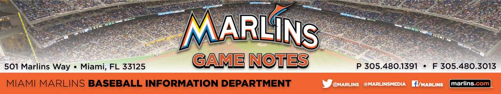 FISH BITES MIAMI MARLINS (43-65) RHP Jose Ureña (1-5, 4.37) at ATLANTA BRAVES (48-60) RHP Matt Wisler (5-2, 4.44) TURNER FIELD, ATLANTA, GA Thursday, August 6, 2015 7:10 P.M. The Marlins and Braves open a four-game weekend series tonight at 7:10 p.