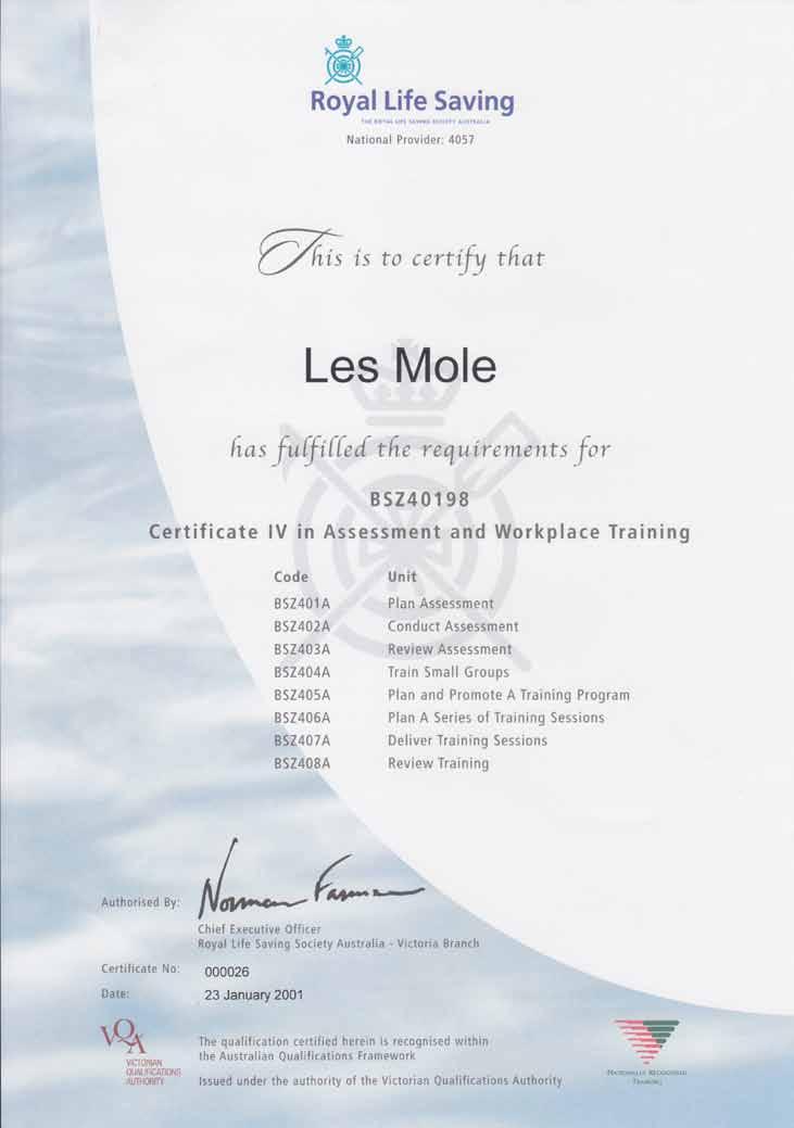Awarded Certificate iv in Assessment