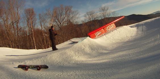 Main Rail Observation Results: Figure 7: Mt. Stowe Rail. The main rail is located towards the top of the terrain park were the mountain becomes less steep.