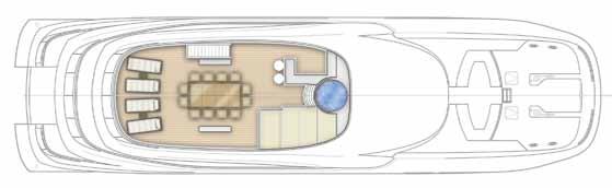quaranta 111' CURVELLE/LOGOS MARINE walkaround: The side decks are about three feet wide but, thanks to an almost 30-foot beam, do not encumber interior spaces.