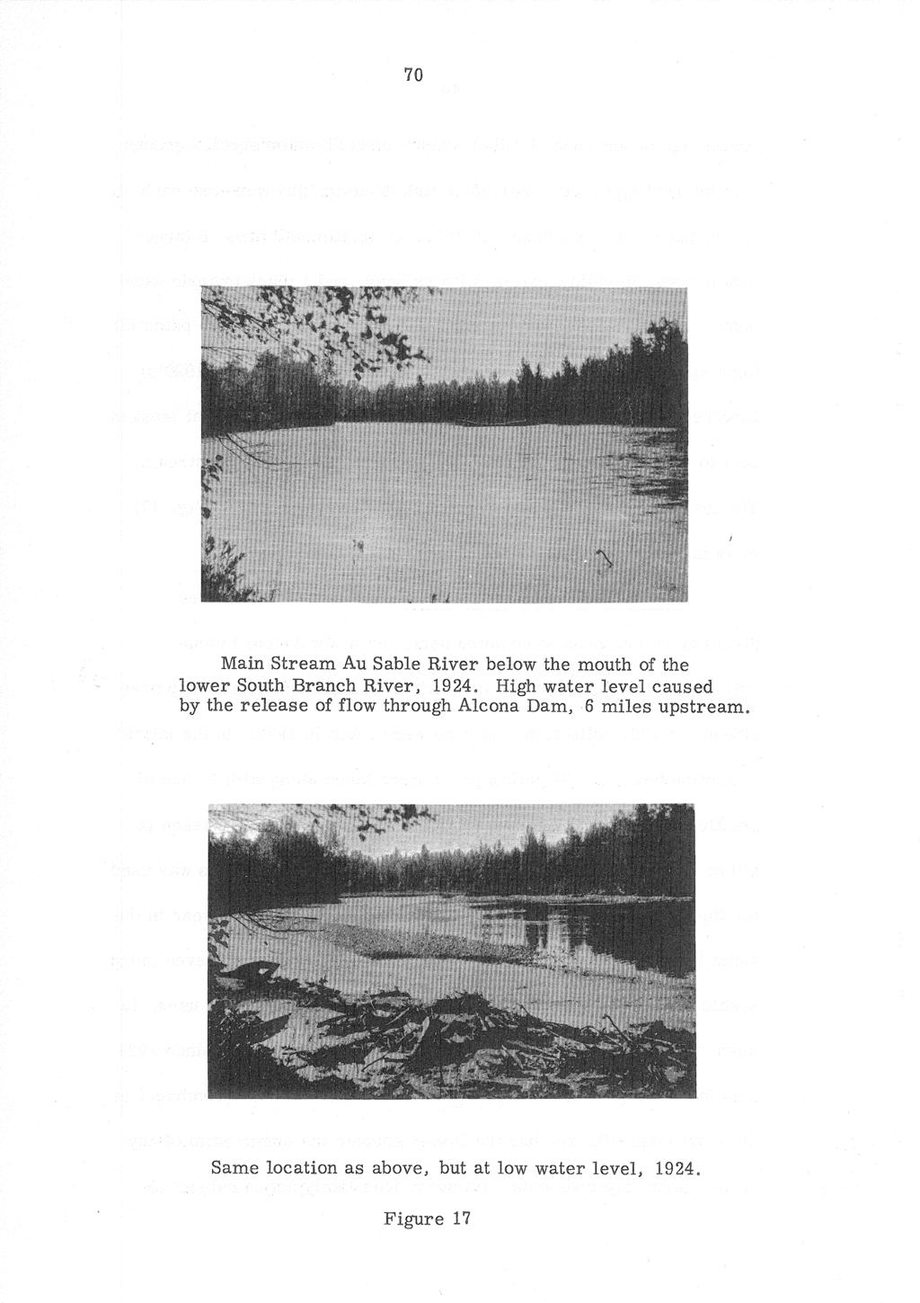 Main Stream Au Sable River below the mouth of the lower South Branch River, 1924.