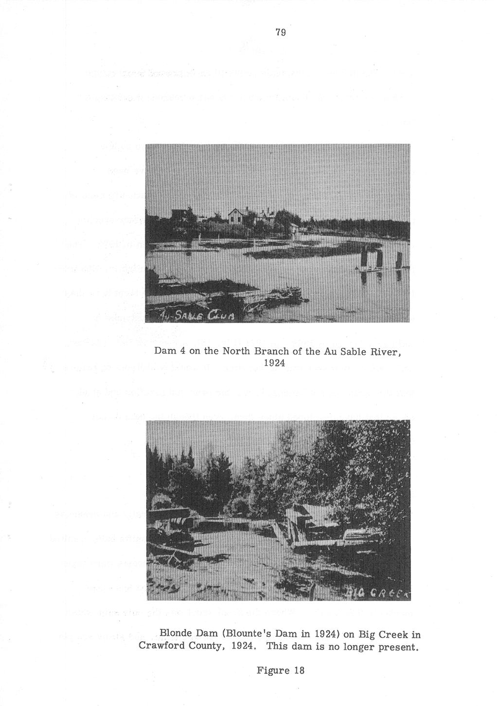 Dam 4 on the North Branch of the Au Sable River, 1924 Blonde Dam (Blountels Darn% in