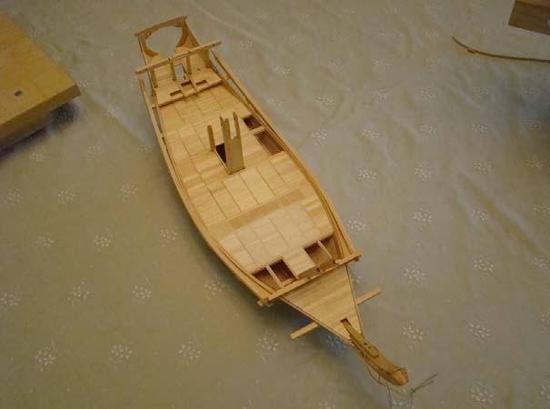 COMMUNITY BUILD-Continued Bob Costa was new to the group. Welcome. He brought in his in progress model of the Fair American. This is a Model Shipways plank on bulkhead kit at a scale of 1:48.