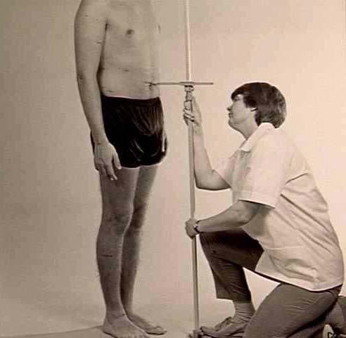WAIST HEIGHT (OMPHALION) Standing surface -- waist (omphalion), anterior. PROCEDURE: Subject is in the anthropometric standing position.