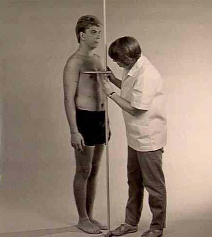 AXILLA HEIGHT Standing surface -- anterior scye on the torso, right. PROCEDURE: Subject is in the anthropometric standing position.