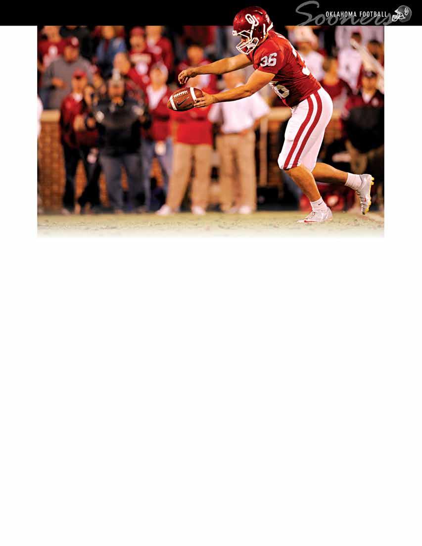 TRESS WAY BOOMER SOONER 2010 SEASON The Special Teams The changes on special teams will be negligible.