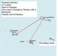 Tuamutu Papeete Raiatea 3 weeks itinerary This is the easiest way to sail the Tuamutu: we avoid the up wind passages end the