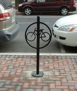 Figure 7: Examples of Bicycle Rack Designs from Other Cities In Jacksonville, Florida the top design indicates this is a bike rack