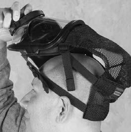 Ensure that facepiece head harness straps and harness adjustment straps are fully extended.