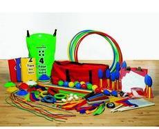 Sports Day Variety Pack This contains: 12 each of assorted Bean Bags, Teamster Perforated Balls, Mini Bars 90cm, Hoops, Team Bands,