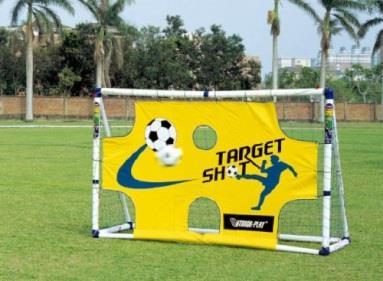 Sports Goal Ideal for use in the park, garden, football club or at fun days, this 2 in 1 portable target shot football goal post