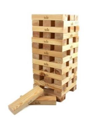 Giant Jenga Enlarged version of the table sized game which will stand up to 1.2m tall when fully built. It will test your skill and steady hand.