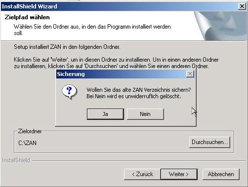 If you are installing the DEMO software, select the ZAN Option (measuring device) you want to install.