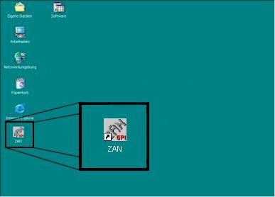 Start the ZAN programme by double clicking on the ZAN icon.