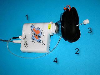 Connect the Nasal adapter (3) with the tubing to the Flowhandy ZAN100 USB (1)