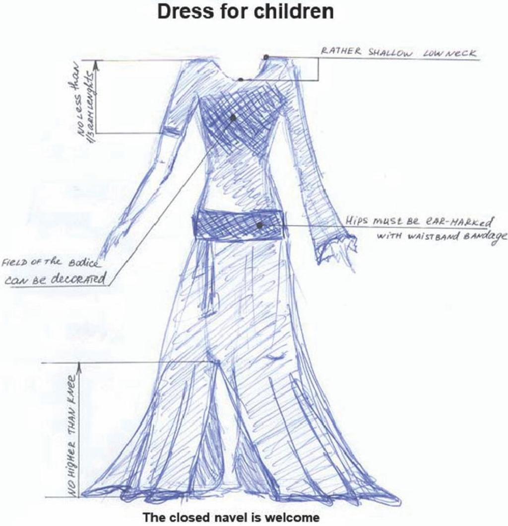 BOOK 3 RULES FOR IDO DANCE DISCIPLINES Costume may consist of traditional or stylized top over a tricot, so that costume is integral and must not distorted body proportions natural for this age.