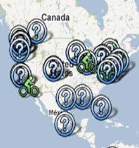 (PW13015) - (City Wide) - Page 5 of 9 Figure 1 - Bike Sharing Systems in North America in 2009 (4 systems) and 2011 (20 systems) green cyclists icons represent operating systems and blue question