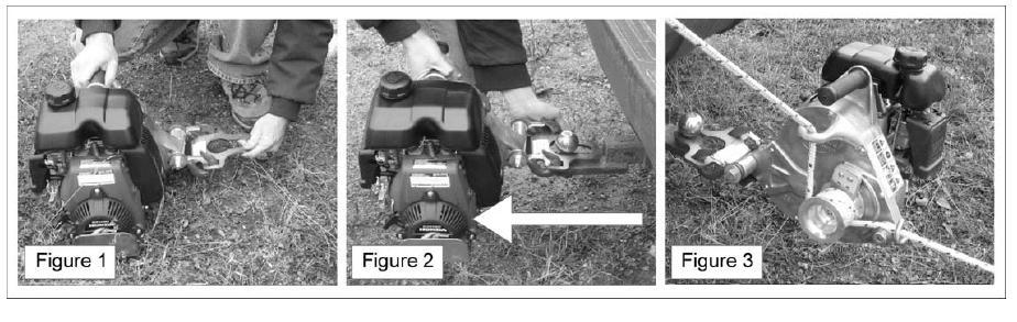 3.3.2 Using the hitch plate winch anchor (PCA-1261) for tow balls up to 50 mm (2'') diameter (sold separately) 1) Push the safety hooks in the rectangular openings of the hitch plate (figure 1 next