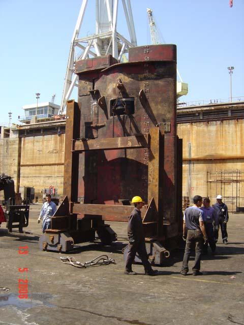 regime, e.g., every five years, the cathodic protection anodes are replaced. All the sea valves are inspected at each dry-dock.
