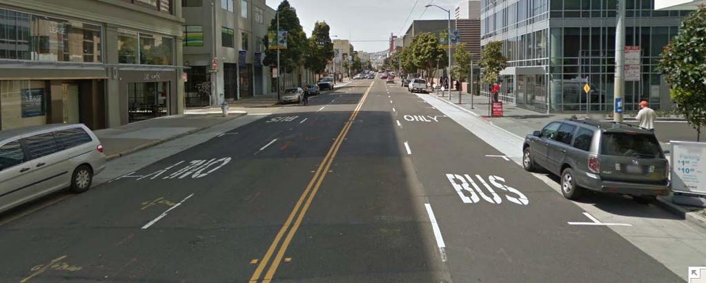 Looking West on Mission Street toward 8th Street - Transit-Only