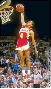 Free Fall: Basketball Player Jump Spud Webb, height 5'7", was one of the shortest basketball players to play in the NBA.