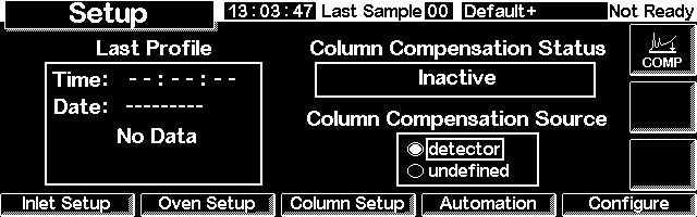 Column Oven Column compensation Chromatogram with a rising baseline Blank column compensation run Chromatogram with column compensation Figure 22.