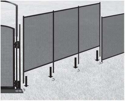 10. Layout your fence panel sections to position the ground spigots. 11.