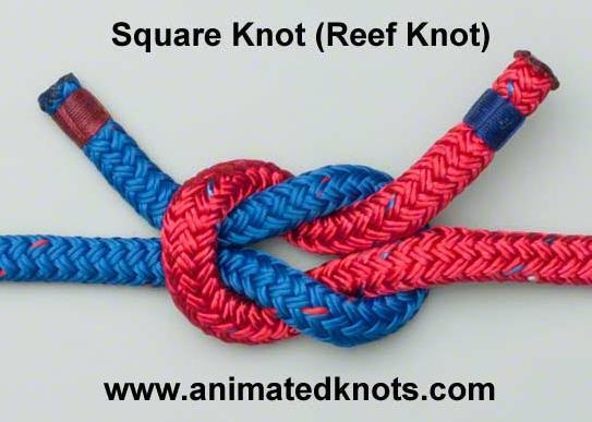 WEBELOS EVENT #4 - KNOTS/WHIP ROPE (3 Basic knots- Square knot/clove hitch/2 half hitches) (timed event) EQUIPMENT (2 sets): 1 wooden pole about 5-6 feet in length Sections of rope approximately 2-3
