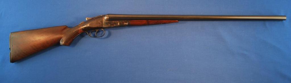 75. Fox Double Barreled Side by Side Shotgun Serial # 1728, 14 ga., 28" round double barrels with excellent bore. Manufactured 1904. Rare 14 gauge Fox shotgun in perfect working order.