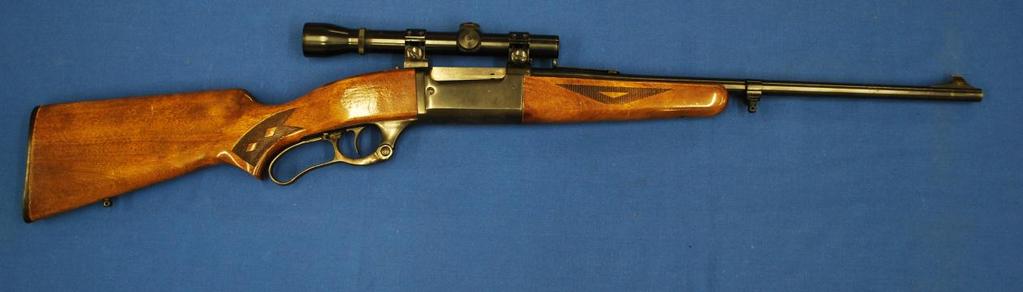 7. Savage Model 99E Lever Action Rifle w/weaver Scope Serial # 1166159, 308 Win caliber, 20" barrel, with very good bore.