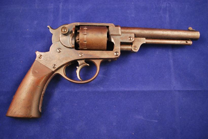 107. Star Model 1858 Double Action Percussion Army Revolver Serial# 14489,.44 caliber. 6" barrel, fair bore. Manufactured 1858-1861.