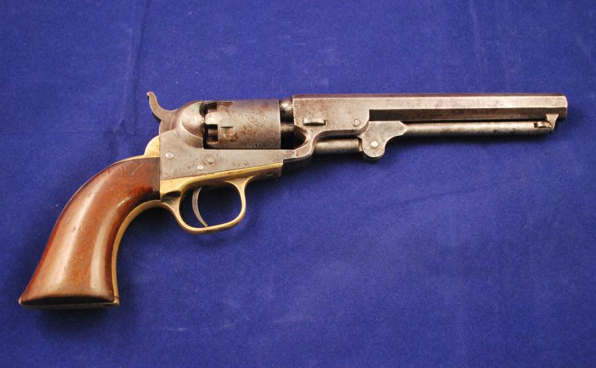 15. Colt 1849 Pocket Revolver Serial # 145684,.31 cal perk, 4" octagonal barrel with fair to good bore. Manufactured in 1849.