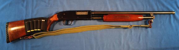 Overall condition is fair. 11-126-0040 F-23 (100-160) 282. Mossberg 500C Pump Shotgun Serial # G322700, 20 Ga 3", 20-1/2" barrel, with very good bore that appears to have been recrowned.