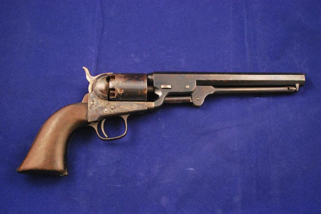 This piece cocks ok but does not center at the end of full cock. Good addition to a Colt collection. Overall condition is fair. 11-114-0011 C3 (500-650) Antique 22.
