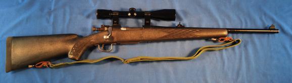 307. Remington 03-A3 Sporterized Rifle + Scope Serial # 3710861, 30-06 caliber, 19-1/4" barrel, with good bore having dark grooves and somewhat worn lands.