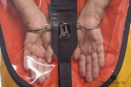 3. Snap the short strap to the handcuff chain