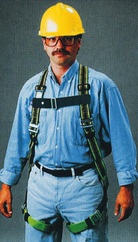 Other features include a subpelvic strap, a lanyard ring and belt loops to accommodate tool belts, back pads and other accessories. Solid-colored leg straps make donning easy.