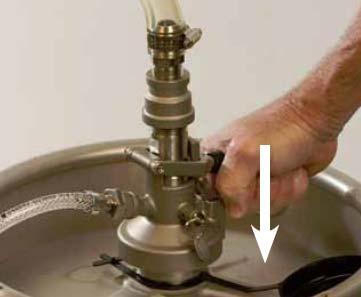 When the coupler is engaged correctly, the handle will lock into position in the inward orientation and the pin connected to the handle should audibly click into the locked position, thus preventing