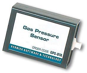 Gas Pressure Sensor (Order Code GPS-BTA) The Vernier Gas Pressure Sensor is used to monitor pressure changes in gas-law experiments in chemistry and physics, such as Boyle s law (pressure vs.