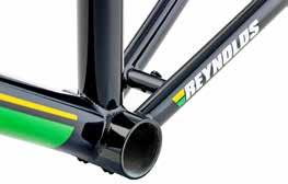 To complement the sublime ride characteristics of the frame we ve forgone the usual carbon fork upfront and plumped for a matching Reynolds 853