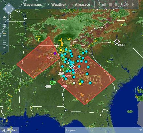 THE WEATHER COMPANY WSI Hubcast 3 3 The map offers a newly designed zoom and pan controls, better organization for weather and airspace layers, more streamlined animation control.