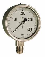 ! When measuring gas or vapour, the instruments must be used in accordance with the safety recommendations of EN 837-2 (see appendix). Type D 8 Nominal size 0 160 Accuracy class (EN 837-1/6) 1.